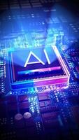 Artificial Intelligence - AI Word on Computer Processor - Ultraviolet Colors video