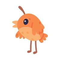 Little Nestling of Quail Bird with Crest and Feathers Illustration vector