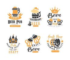 Creative Emblems for Beer Pub and Bar or Craft Brewing Company Set vector