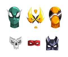 Superhero and Bad Mask Worn on Face by Fairy Character Set vector