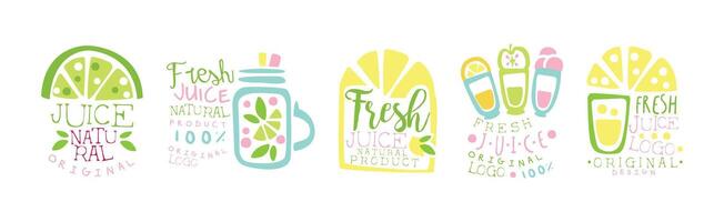 Fresh Juice Original Design Logo and Labels Set vector