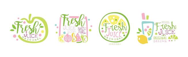 Fresh Juice Original Design Logo and Labels Set vector
