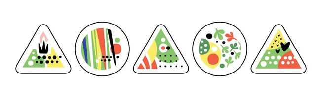 Geometric Shape Color Pattern and Print Set vector