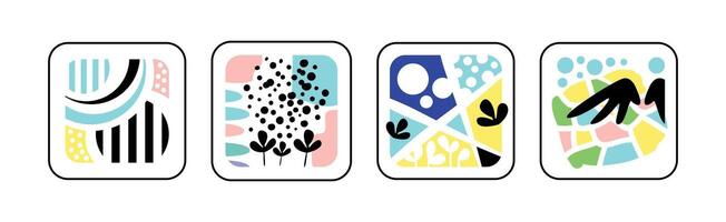 Geometric Shape Color Pattern and Print Set vector