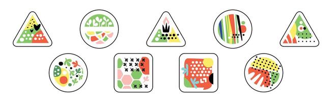Geometric Shape Color Pattern and Print Set vector