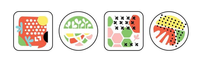 Geometric Shape Color Pattern and Print Set vector