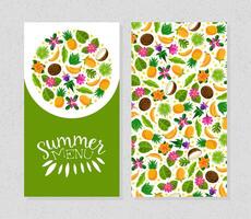 Cover for the summer menu. illustration with green background. vector