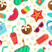 Summer seamless pattern. illustration on a white background. vector