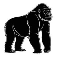 Gorilla Outline Silhouette Design vector