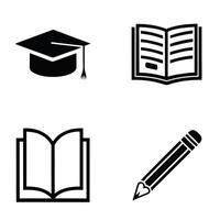 Set of Simple Icons for Education and Student Needs vector