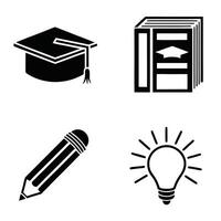 Student and Study Icons in Simple Design vector