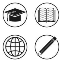 Study and Student Icons Collection vector