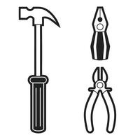 Set of Simple Tools Icons for Builders vector