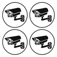 CCTV Security Camera Icon Set Illustration vector