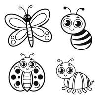 Interactive Cartoon Bug and Creature Puzzle Set vector