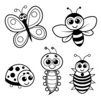 Preschool Bug and Creature Dot-to-Dot Puzzle Fun vector