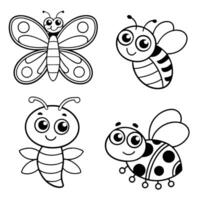 Cute and Fun Dot-to-Dot Puzzle with Bugs and Creatures vector