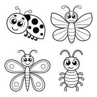 Fun and Easy Dot-to-Dot Bugs and Creatures for Kids vector