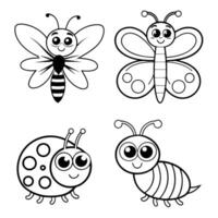 Insect and Creature Dot-to-Dot Puzzle Set for Learning vector