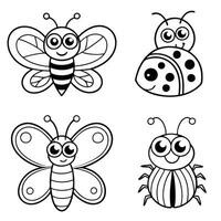 Fun Bug and Insect Dot to Dot Educational Coloring Page vector