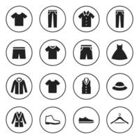 Wardrobe Essentials Icon Collection Solid Set vector