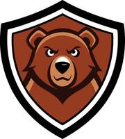 Bear Head With sheild vector
