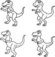 Dinosaur Outline for Coloring Pages vector