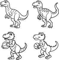Dinosaur Line Drawing for Coloring Fun vector