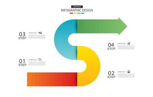 Infographic arrows symbol timeline business steps to success. vector