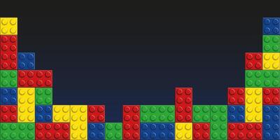 background of a game with toy brick blocks vector