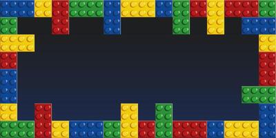 a colorful toy brick blocks game with a black background vector