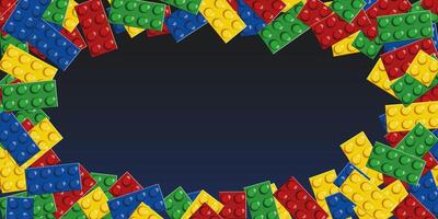 a colorful background with toy brick blocks game vector