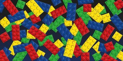 a colorful background with many toy brick blocks vector