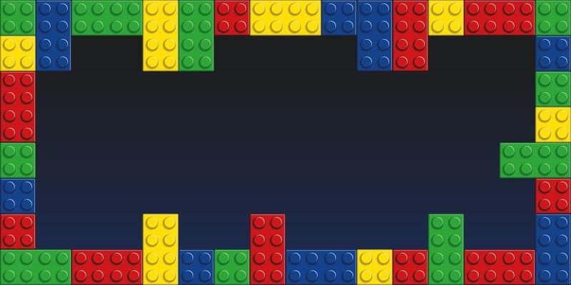 a colorful brick wall with a black background