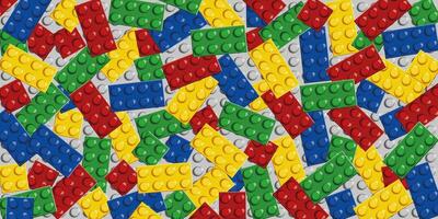 colorful pattern of toy brick blocks vector