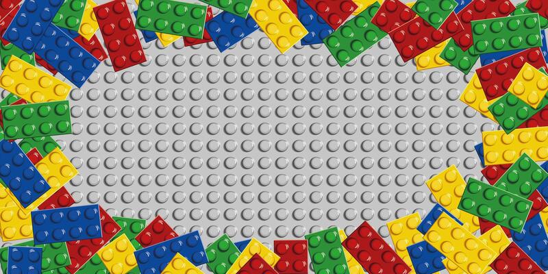toy brick blocks game frame with a blank space for text