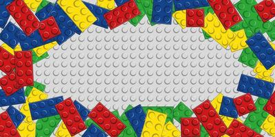a colorful toy brick block frame with a space for text vector