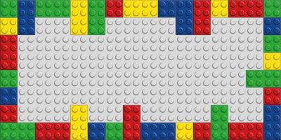a colorful toy brick blocks frame with a blank space for your text vector