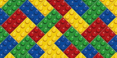 colorful pattern of toy brick blocks game vector