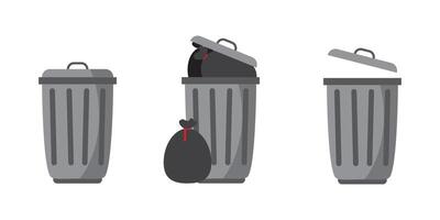 Trash can garbage dustbin. vector