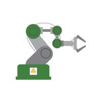 Automated industrial robotic arm isolated, technology and AI concept vector