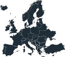 Illustration of a map of Europe with isolated on a white background vector