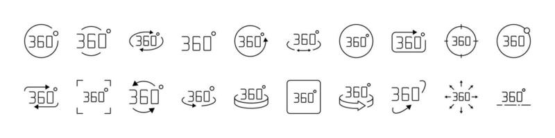 360 Line Icon Pack. Outline Signs for Graphic and Web Design, Apps, Adverts, Various Cards vector