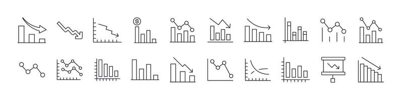 Progress Bar and Growth Diagram Simple Isolated Line Icons Collection. Editable Stroke. Perfect for Web Sites, Books, Cards, Apps vector