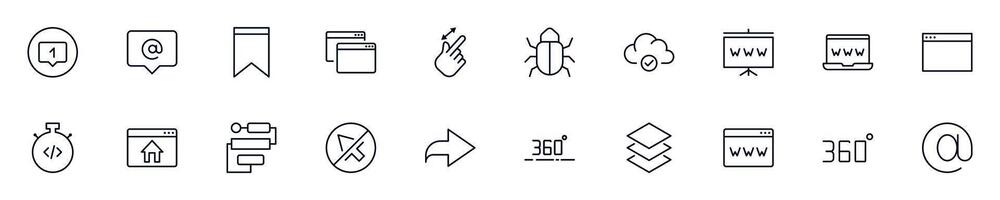 Web and internet web outline symbols collection for stores, shops, banners, design vector