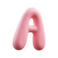 Realistic 3d letter A with a matte finish on a plain white background illustration vector