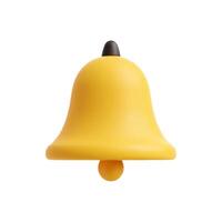 Realistic 3d bell icon with a matte finish on a plain white background illustration vector