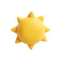Realistic 3d cartoony sun with a matte finish on a plain white background illustration vector