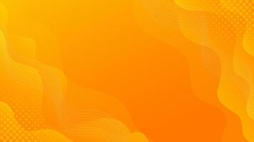 Abstract orange gradient background with wavy shapes vector