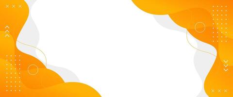 Abstract orange and white geometric banner background with fluid wave shapes. Minimalist dynamic style vector